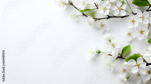 Elegant Blooming Branches Against White