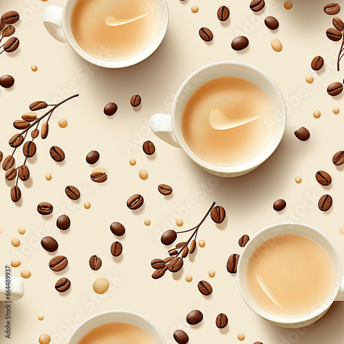 A repeatable pattern that is coffee themed.  Great for wallpapers  backgrounds  etc.