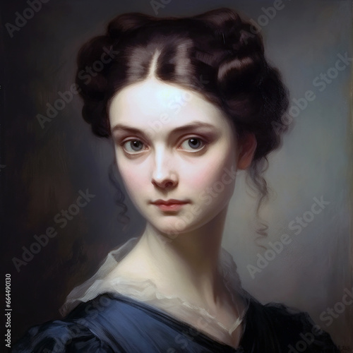 Woman Girl Painting Portrait Generative AI