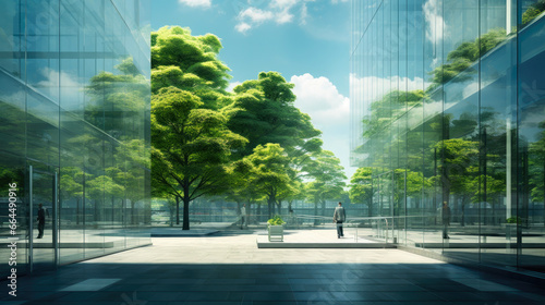 Urban Oasis: Trees by the Glass Office #664490916