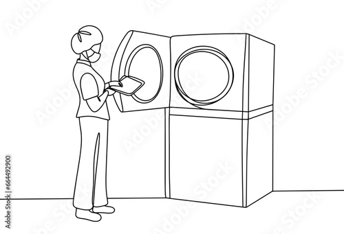  Autoclave. Woman. One line