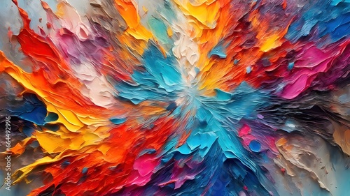 abstract colorful background, oil painting. AI generated