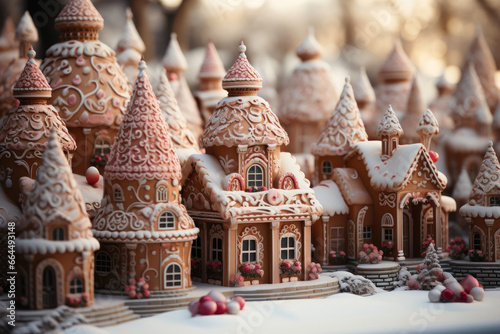Colorful Mini Gingerbread Houses on a Bright Canvas
