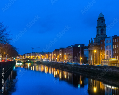 River Liffey At Night, Dublin photo