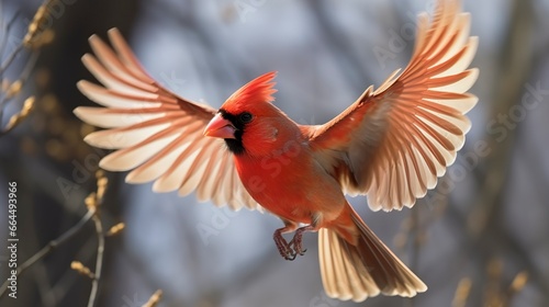 Northern Cardinal coming in for a landing. © MDBaki
