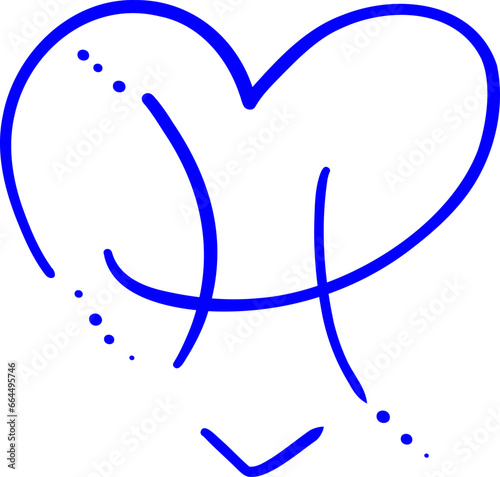 Heart shaped Pisces zodiac