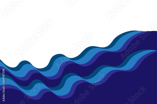 Fototapeta Naklejka Na Ścianę i Meble -  Blue Wave Frame Background. Abstract Banner. Copy space. Sea. Vector Illustration