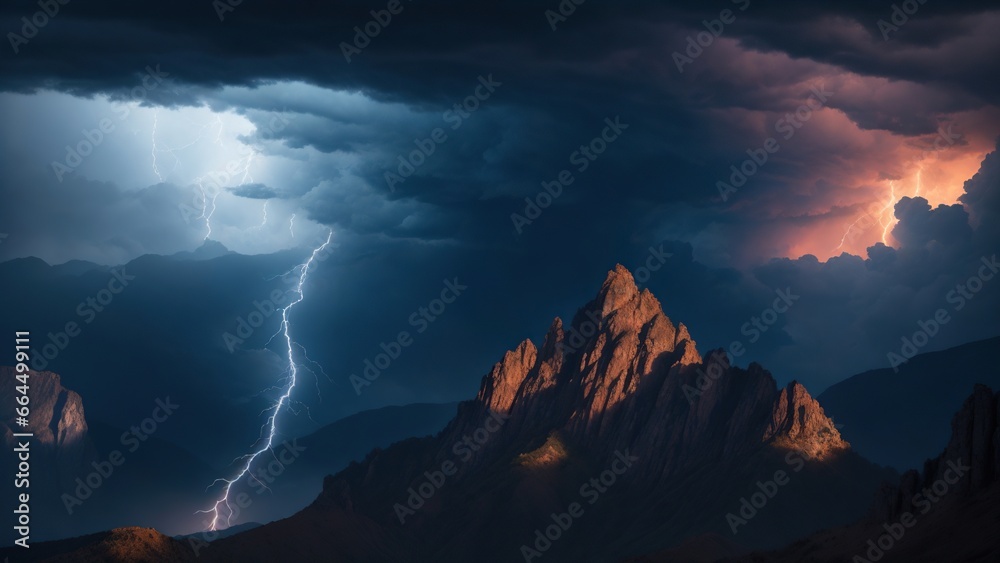 lightning night mountain