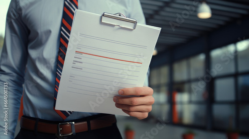 Manager Holding a Document on Clipboard - Reviewing and Organizing Notes for Inspection, Productivity, and Task Management