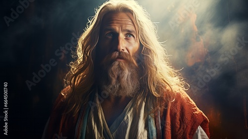 Portrait of Jesus Christ. Concept of Christianity and belief in God