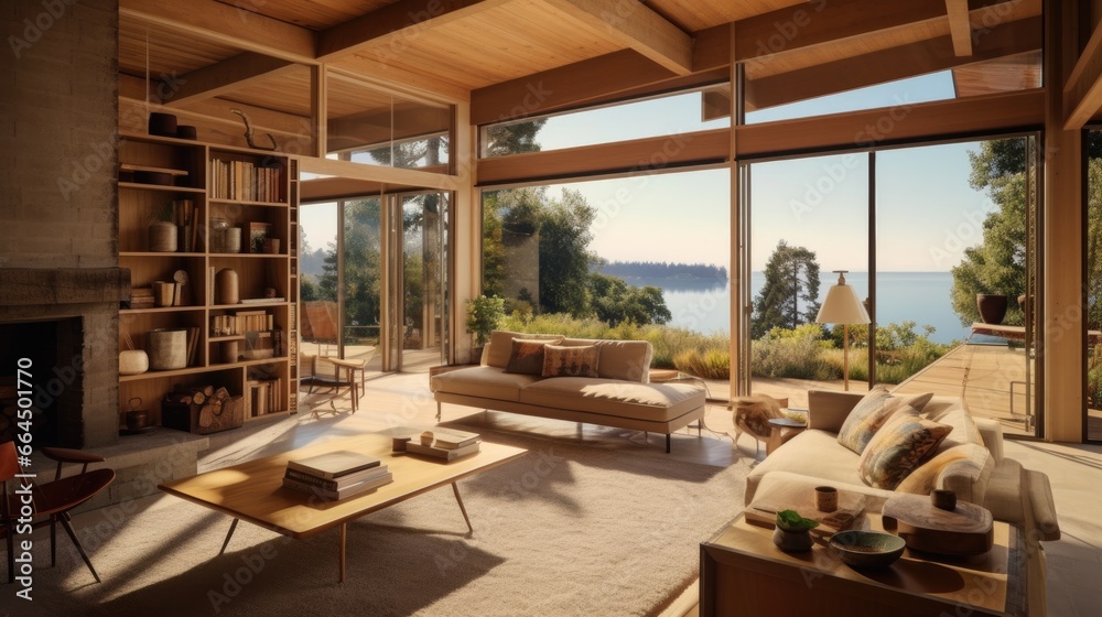 Fototapeta premium Sea Ranch Residence / Turnbull Griffin Haesloop, cute and traditional design.