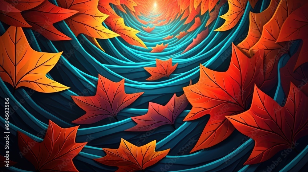 Illustration of bold color tropical leaf wallpaper, Luxury nature leaves pattern design.