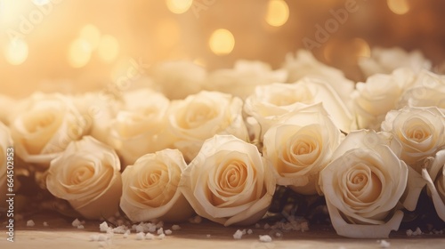 Fototapeta Naklejka Na Ścianę i Meble -  Illustration of closeup multiple rose background