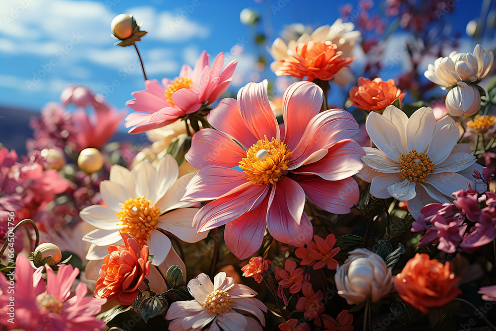 A feast for the eyes, where petals dance with the breeze A feast for the eyes, where petals dance with the breeze