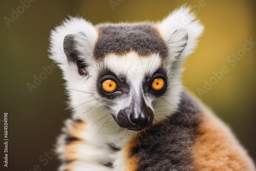 Portrait of lemur catta. Wildlife photography. Lemur catta caught in the wild, beautiful diverse wildlife.