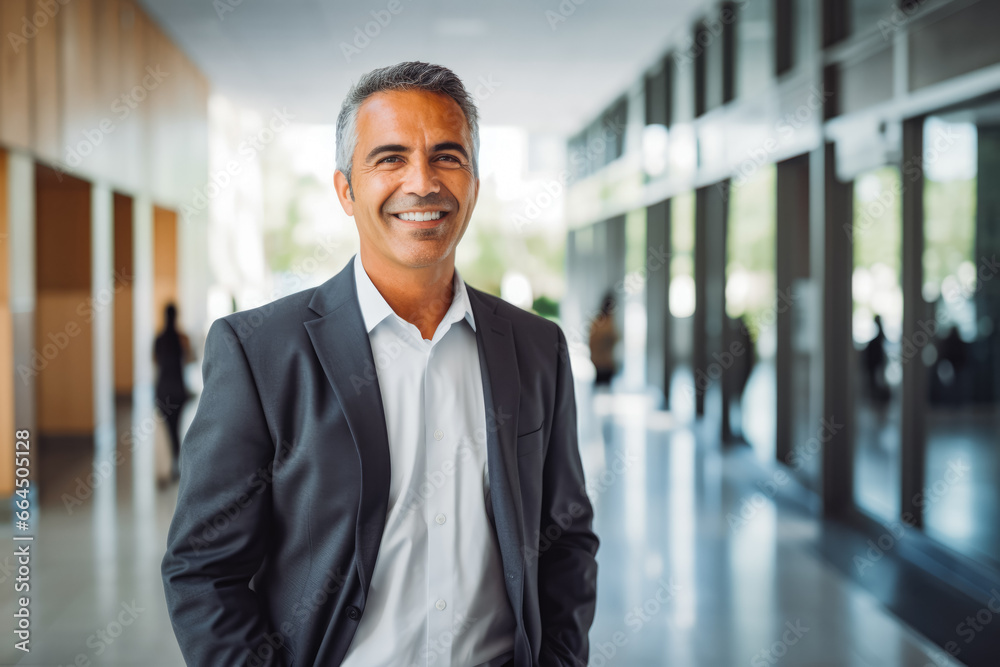 Successful mature hispanic man walking in business building. Mature confident black business man in business environment building. Successful mature hispanic man walking in business building. Mature confident black business man in business environment building.
