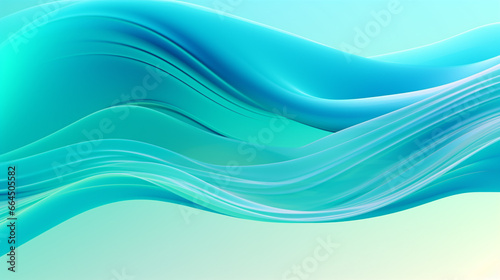 A gradient bold and vivid blue color to light mint green background with many digital wavy white lines.  © Aisyaqilumar