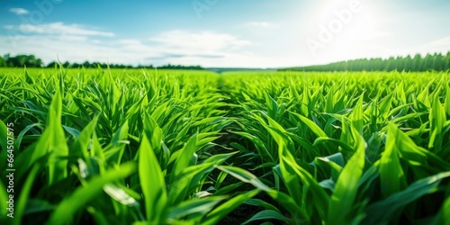 Field of vibrant green biofuel crops.