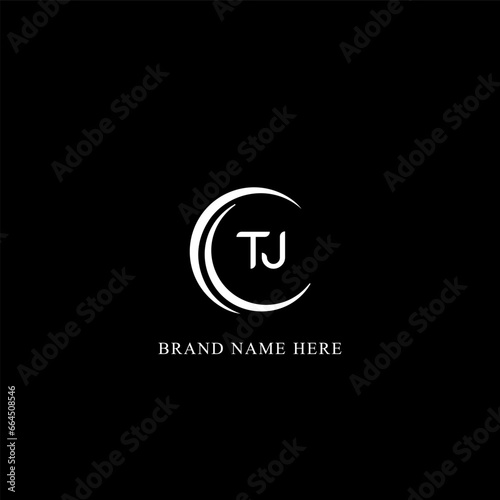 TJ logo. T J design. White TJ letter. TJ, T J letter logo design. Initial letter TJ linked circle uppercase monogram logo. T J letter logo vector design.  photo