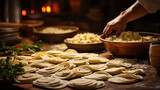 A skilled chef's hands preparing corn tortillas from scratch, emphasizing the culinary artistry in crafting this staple of Mexican cuisine