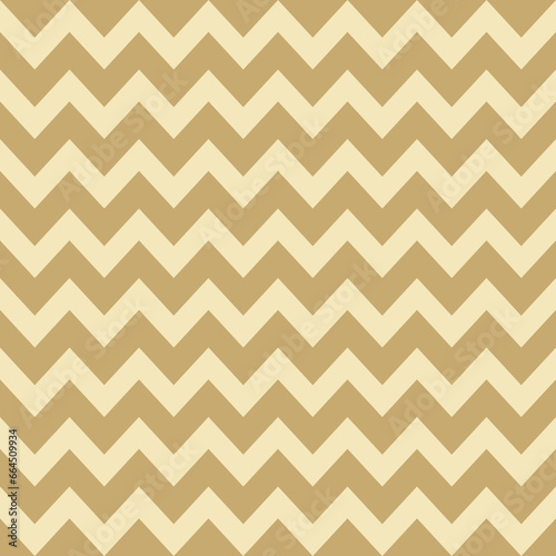 Beige waves zig zag seamless background texture. Popular zigzag chevron pattern on white background