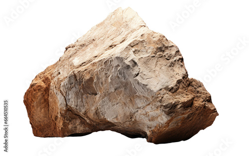 Piece of Big Rock Stone Isolated on Transparent Background PNG.