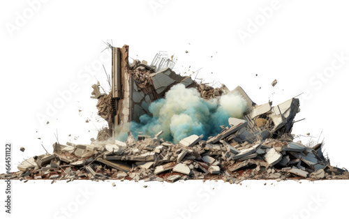 Demolition Building Material Isolated on Transparent Background PNG.