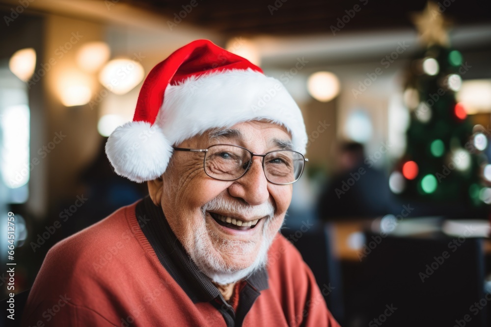 Portrait of a festive elderly man in a nursing home Portrait of a festive elderly man in a nursing home