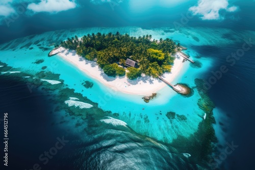 Paradise from Above: Aerial View of an Exotic Island © NikoG