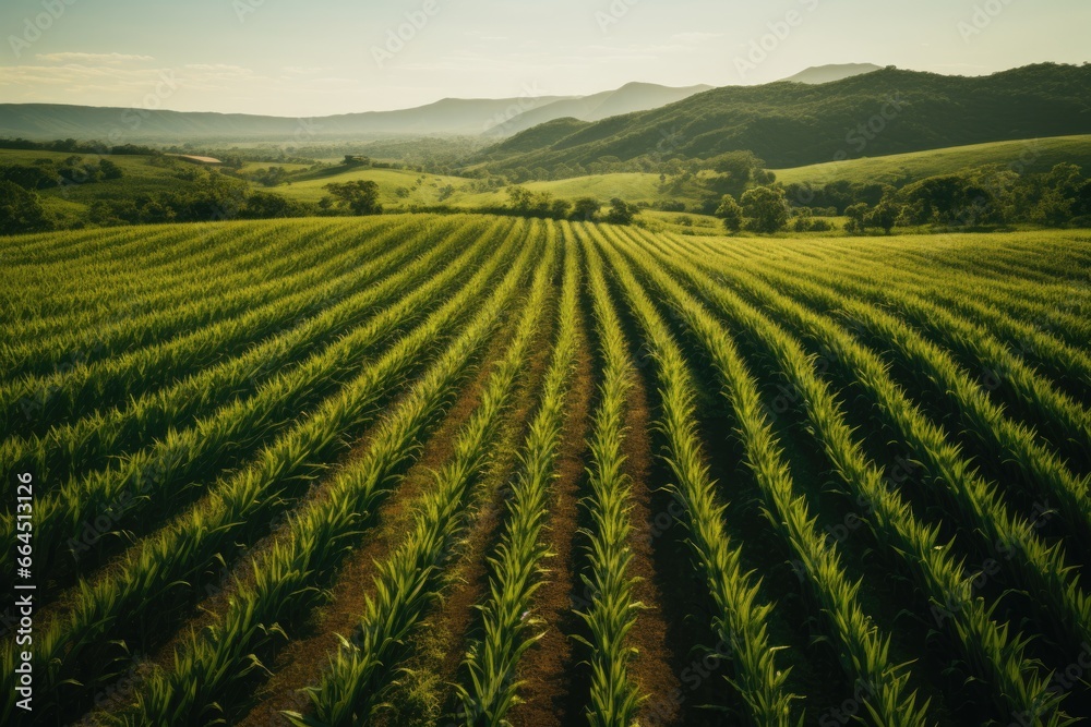 Summer Harvest: Crop Field Landscape - obrazy, fototapety, plakaty 