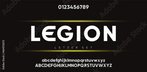LEGION minimal creative Tech Letter Concept and Luxury vector typeface Logo Design.