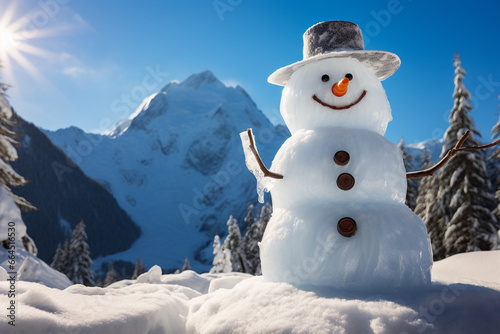 Snowman in winter and Christmas festival.   © Gun