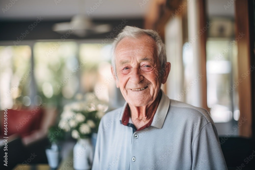 Portrait of smiling elderly man in a nursing home Portrait of smiling elderly man in a nursing home