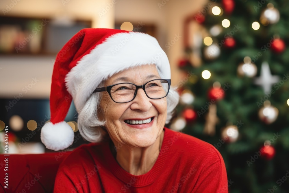 Portrait of a festive elderly woman in the nursing home Portrait of a festive elderly woman in the nursing home
