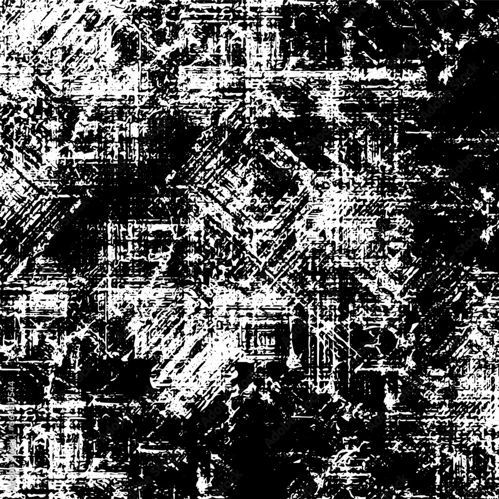 Fototapeta premium Scratched Grunge Urban Background Texture Vector. Dust Overlay Distress Grainy Grungy Effect. Distressed Backdrop Vector Illustration. Isolated Black on White Background. EPS 10
