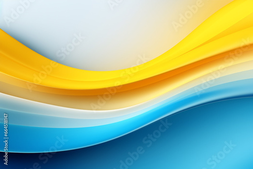 Abstract background with smooth wavy lines in blue and yellow colors