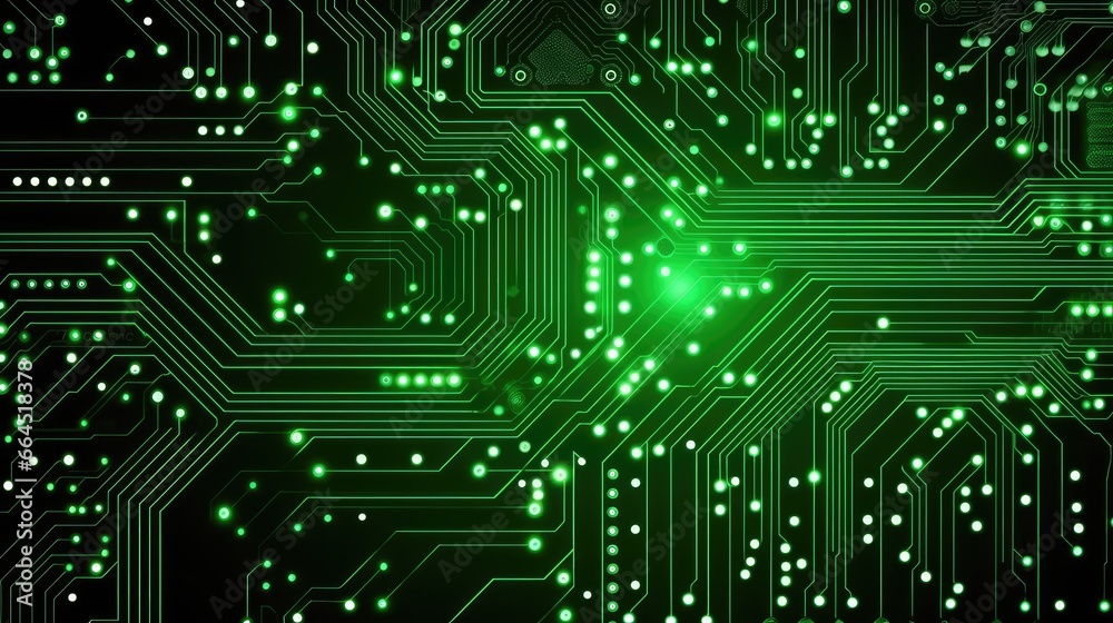 Close up of circuit board interior of a computer with neon lights in detail, circuit board Close up of circuit board interior of a computer with neon lights in detail, circuit board
