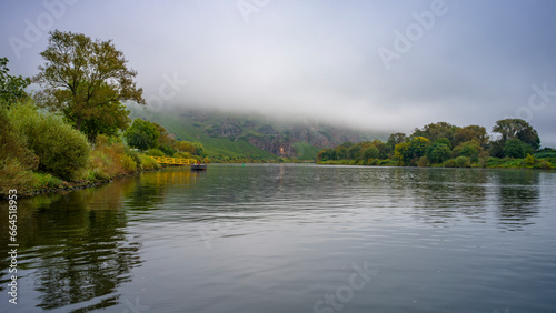 Mystischer Morgen Nebel an der Mosel photo