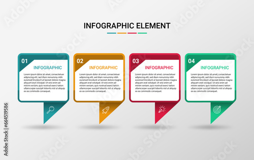 Presentation business infographic template with 4 options, Infographics Template.