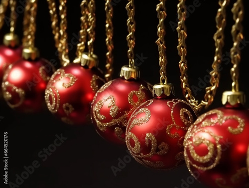 red and gold christmas balls