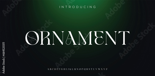 ORNAMENT minimal creative Tech Letter Concept and Luxury vector typeface Logo Design.