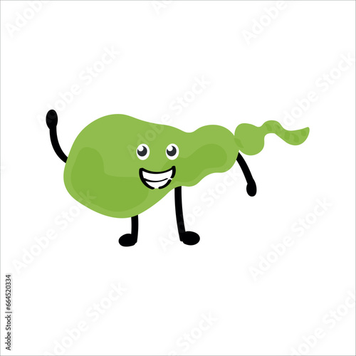 Funny gall bladder on white background