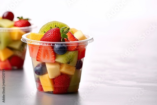 Fresh fruit salad to go with copy space.