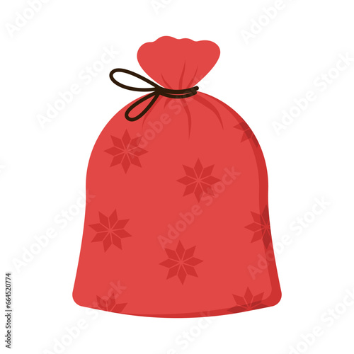 Santa Claus red bag on white background