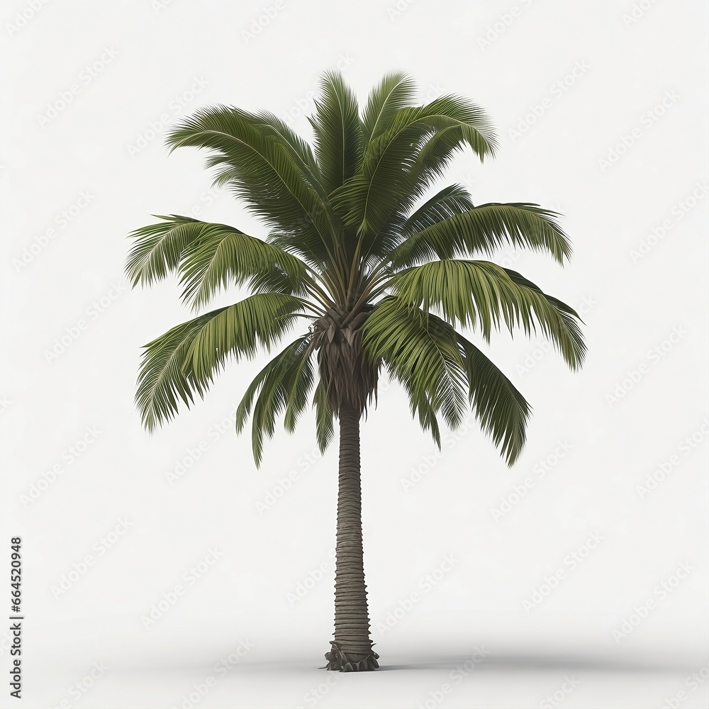 Obraz premium Palm Tree on a White Background