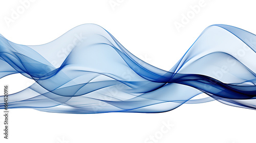 artistic abstract blue swirl  waves isolated on transparent background