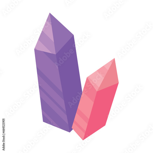 Magic crystals on white background