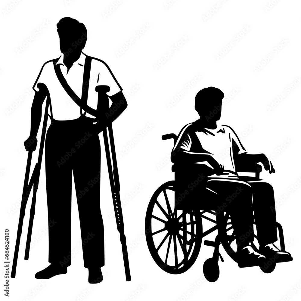 Celebrating Differences: Minimalist Vector Silhouettes of People with Disabilities