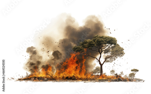Harmful Wildfire Isolated on Transparent Background PNG.