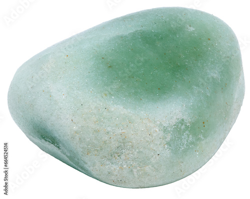 Green Aventurine stone on transparent background